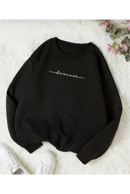 TRENDPUNKY Oversize Dremear Printed Sweatshirt with Fleece Inside Winter
