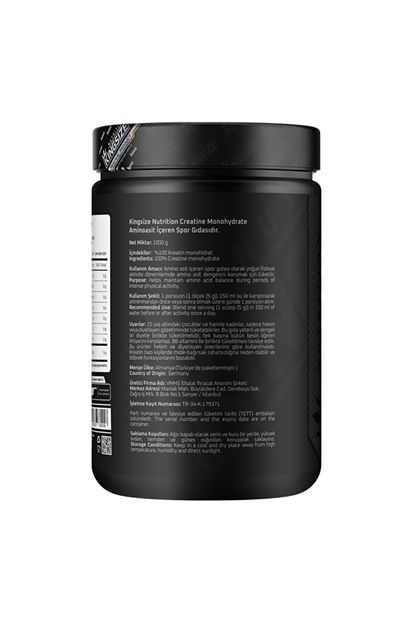 Kingsize Nutrition Creatine Powder 1000 gr Aromasız - 4
