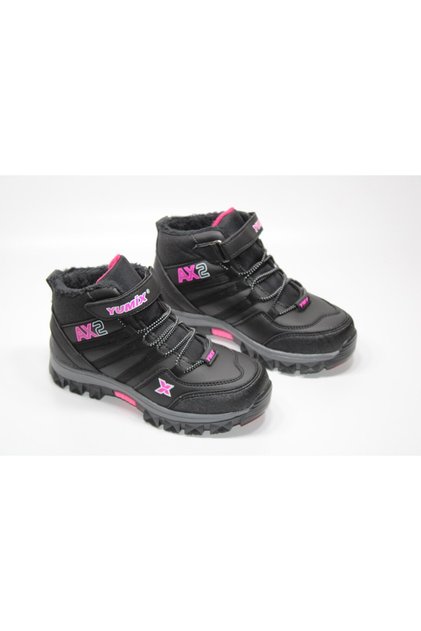 NON-SLIP RUBBER SOLE VECLE AND RUBBER LACES WATERPROOF GIRL'S DAILY TREKKIN WITH FUR INSIDE
