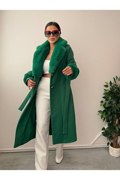 Leylakco Mia Kürk Detaylı Kaşe Kaban - Fiyatı, Yorumları