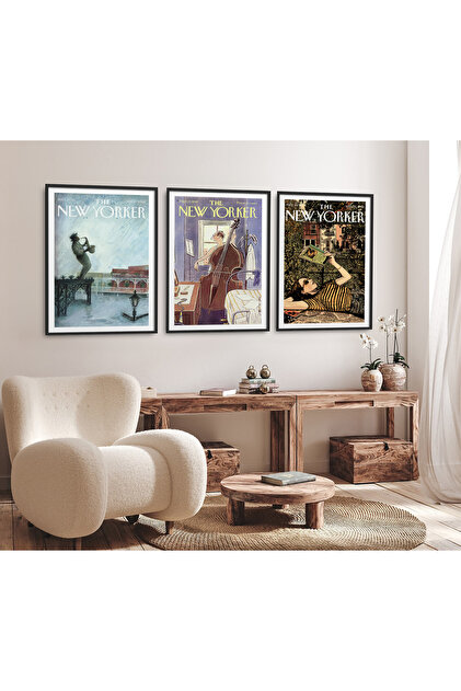 3 Piece Framed Painting Set New Yorker Serial Poster Painting Hpn163