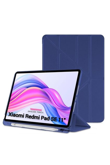 Xiaomi Redmi Pad SE 11 Inç Tablet Uyumlu Kılıf Katlanır Kalemlikli Standlı Uyku Modlu Akıllı Kapak