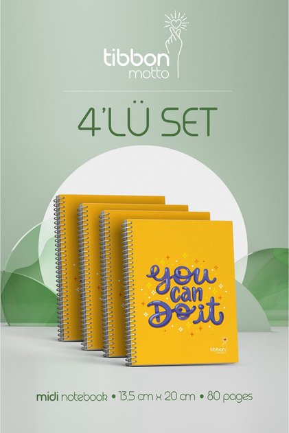 Motto Midi Defter Spiralli 4'lü Set Do It 20