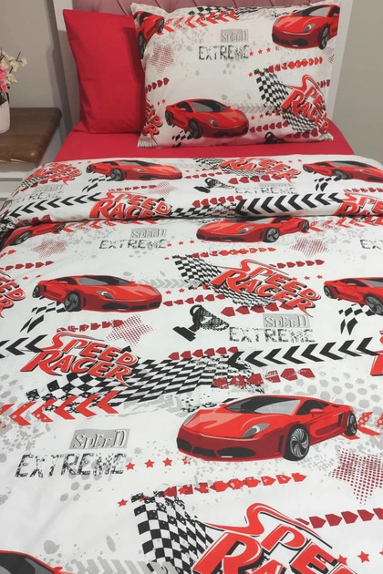 Single Sheet Elastic Duvet Cover Set Car