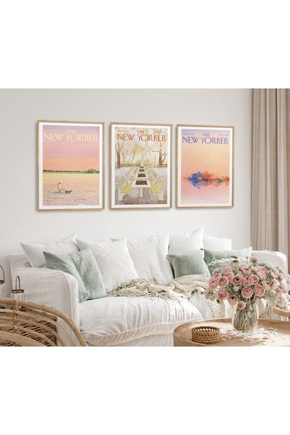 3 Piece Framed Painting Set New Yorker Serial Poster Painting Hpn161