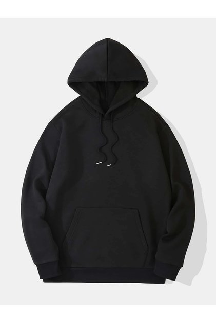Unisex Basic Solid Color Hooded Oversize Sweatshirt with Soft Fleece Inside