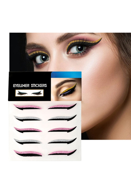Kendinden yapışkanlı sticker glitter eyeliner 5 çift
