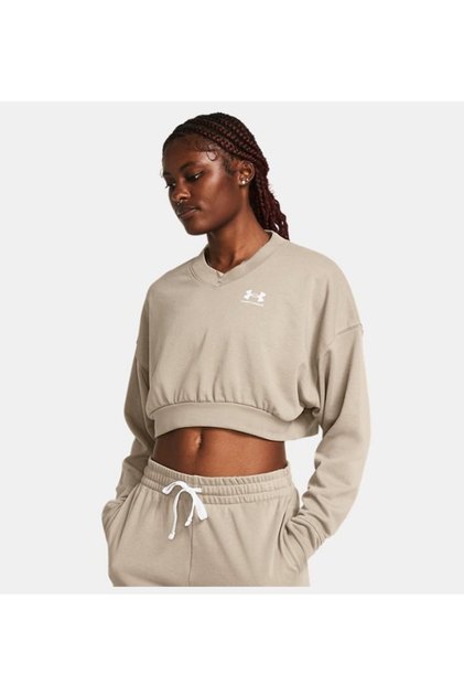 Kadın UA Rival Terry Oversized Crop Crew Uzun Kollu 1382738-204
