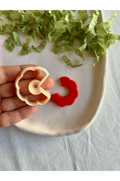 Flower - Çiçek Küpe Kalıbı - Polimer Kil Kalıbı - Seramik Kalıbı - Clay Cutter