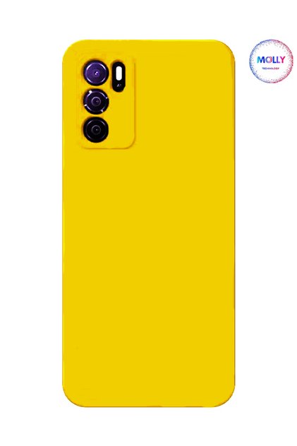 Velvet Silicone Case with Yellow Liquid Inside for Oppo A16