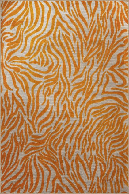 Orange Beige Themed Abstract Animal Zebra Patterned Creative Modern Decorative Carpet 2820