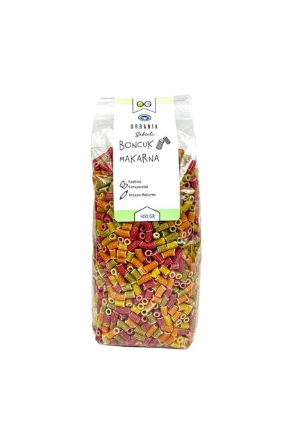 Organik Sertifikalı Sebzeli Artizan Boncuk Makarna 400 Gr