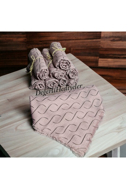 ROSE FLAMMED Square Patterned Head Scarf in Stylish and Luxurious Model