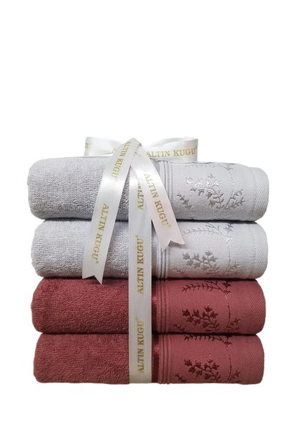 Ditsy Face Towel 4 Pieces - Gray Plum