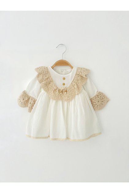 Baby Girl Lace Detailed Cotton Lined Dress