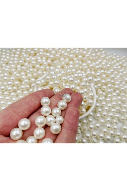 10 mm placare plastic crem perla perforata 40-42 buc margele bijuterii margele (25 GRAM)