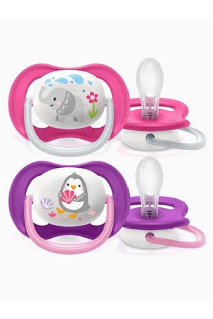 Avent Ultra Air Girl Pacifier 6-18 Months - Pink/Purple