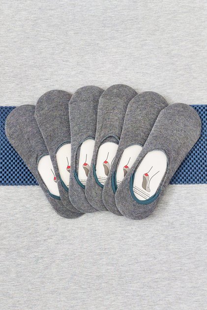 Babet Unisex Ayaktan Kaymayan 6'lı Görünmez Çorap CRP3061 GRİ