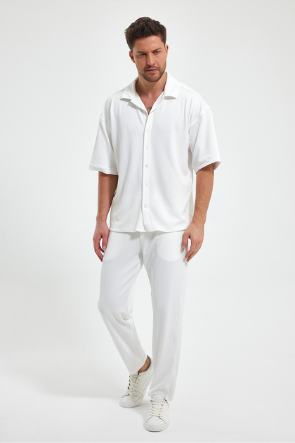 Twist Knitted Shirt Bottom Top Set