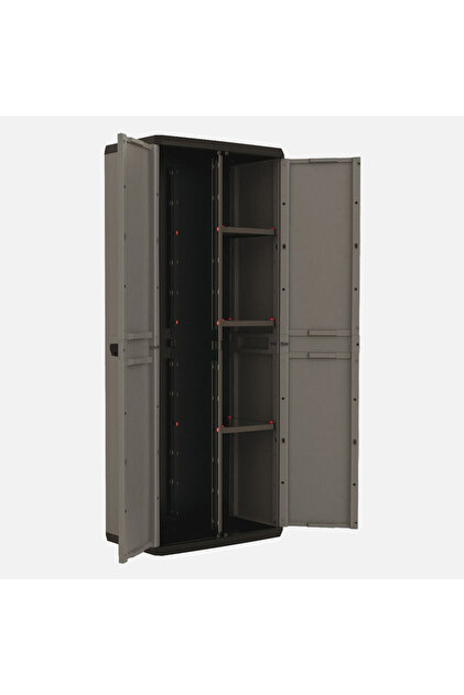 Keter Piu 3 Raflı Çok Amaçlı Plastik Dolap 166X68X39 cm Gri