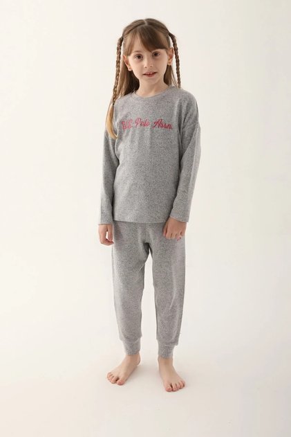 GIRL'S SOFT TEXTURED LONG SLEEVE THERMAL PAJAMAS SET 1639