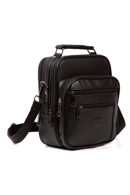 Men's Steel Case Hand and Shoulder Bag Black