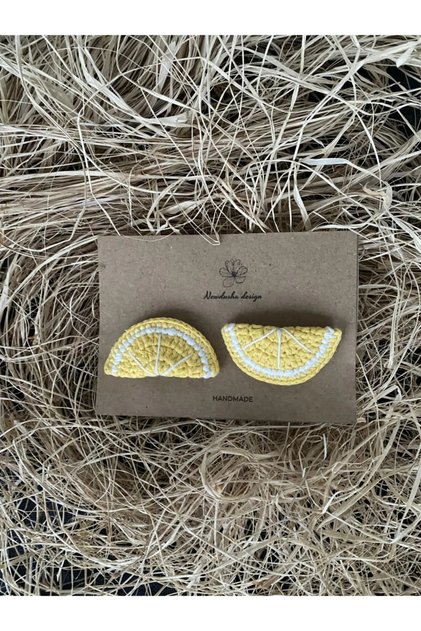 Lemon Sliced Knitted Snap Girl's Buckle