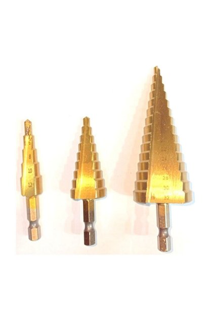 Ctn Kademeli Matkap Ucu Seti Bits Için 4 - 12 Mm 4 - 20 Mm 4- 32 Mm 3'lü Ctn