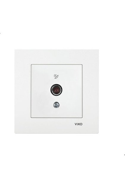 Viko Karre Satellite Socket with F Connector Pass through (10Db) (Frame Included) - White 90967038Ka