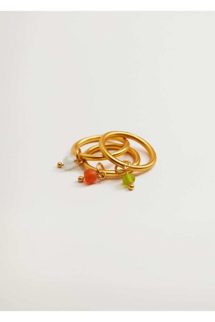 Women's Gold Yellow Metal Ring Set