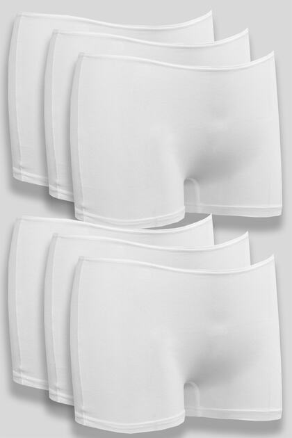 6-Piece Women's White Modal Cotton High Quality Natural Boxers