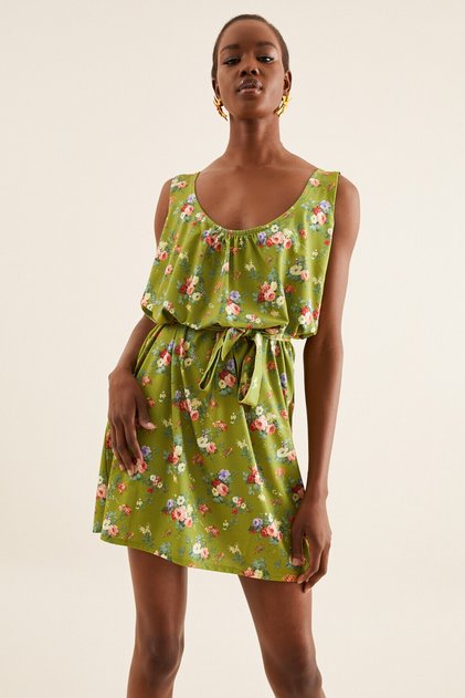 Women's Wide Cut Belted Dress