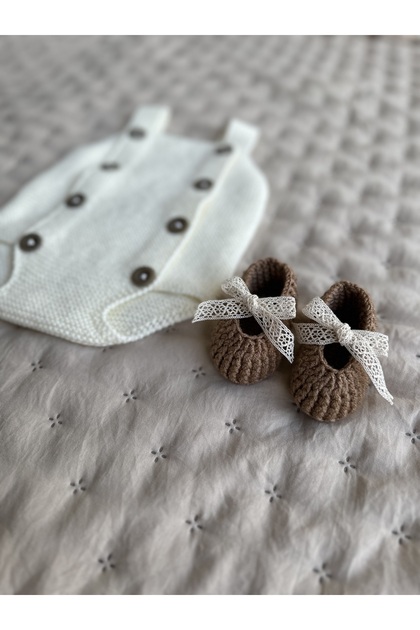 Handmade Güpür Bağcıklı Babet