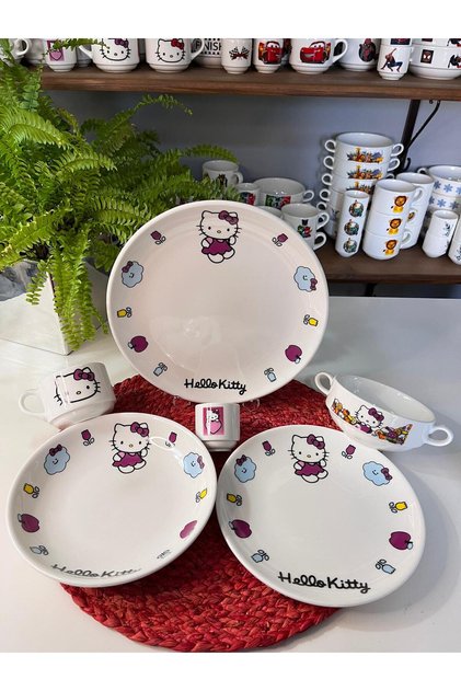 HELLO KİTTY PATTERNED 6-Piece BABY DISH SET FEEDING SET