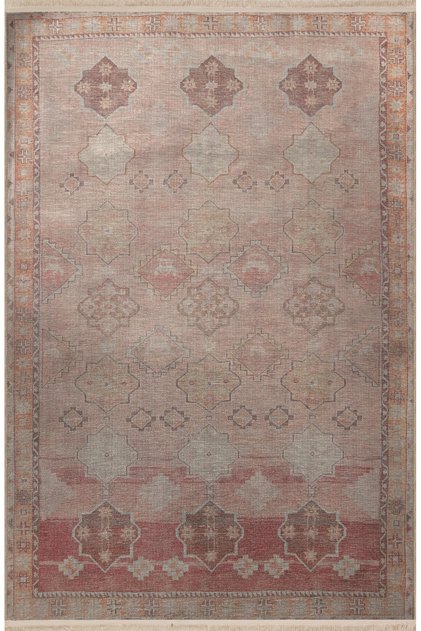 Powder Themed Traditional Motif Floral Patterned Creative Vintage Decorative Carpet 3008