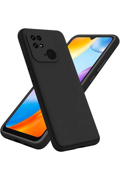 Redmi 10C/Poco C40 Kılıf Kamera Çıkıntılı Içi Kadife Lansman Yumuşak Dokulu Silikon Kapak Siyah