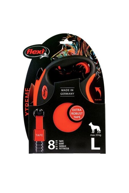 Xtreme Automatic Stripe Orange Dog Walking Leash Large 8 Meters