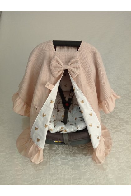 FRILLED PONCHO Stroller cover, Stroller cushion, 2 pieces