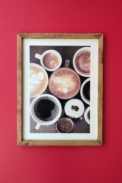 Coffee in Cups Photo, Wooden Framed Painting
