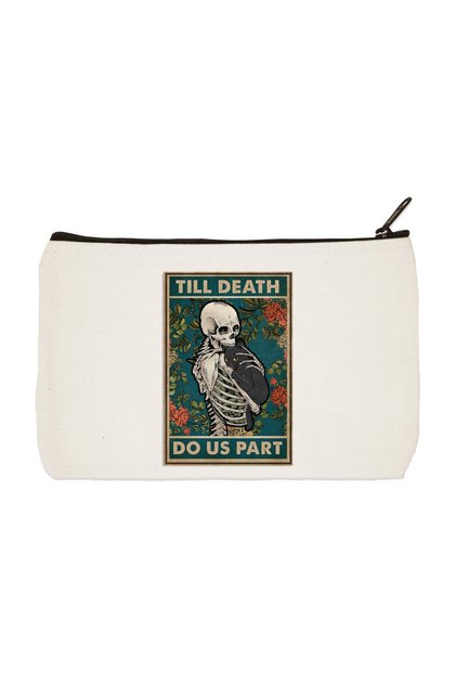 Till Death Do Us Part Printed Tote Makeup Bag, Pen Holder, Handbag