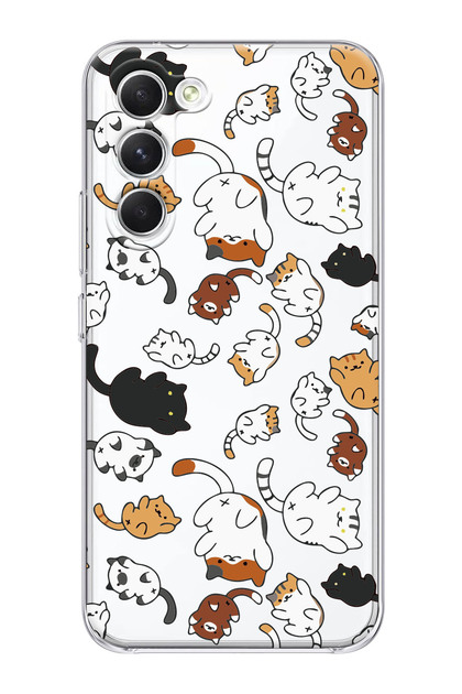 Galaxy S23 Compatible Transparent Kittens Phone Case