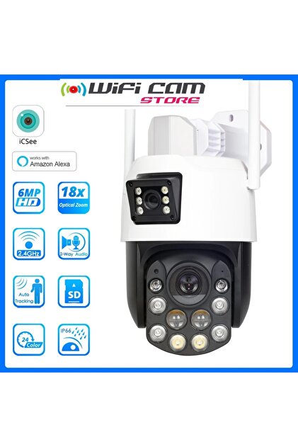 WIFICAM PLUS 6 MP Çift Kameralı 18x Optik Zoom Büyük Kasa PTZ WIFI