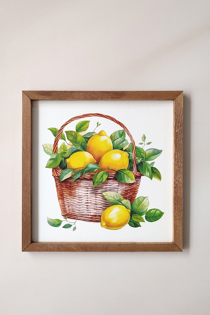 Lemon Basket Wooden Framed Table
