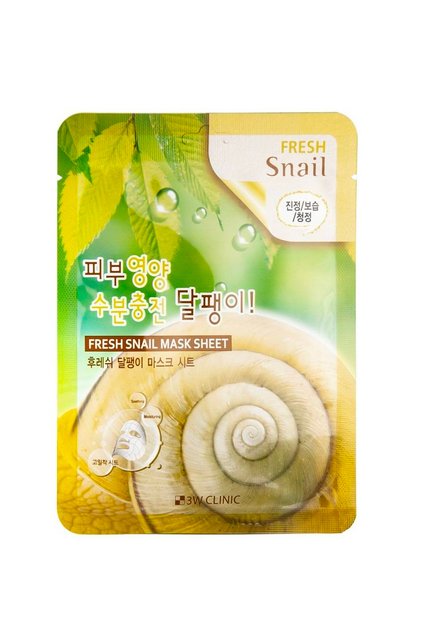 قناع ورقي مرطب ومصلح يحتوي على خلاصة الحلزون 3W Clinic Fresh Snail Mask Sheet