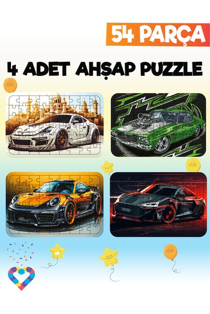 54 Parçalı Montessori Ahşap Puzzle – 6 Yaş Üzeri Eğitici Oyuncak