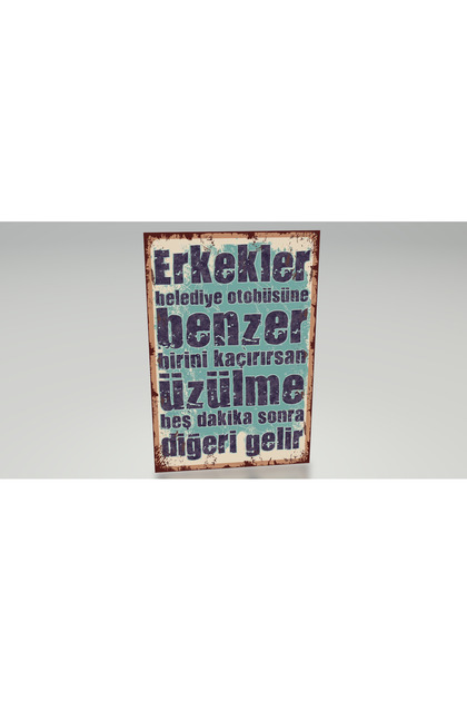 Funny Saying about Men Humorous Wall Graffiti Retro Wood Poster