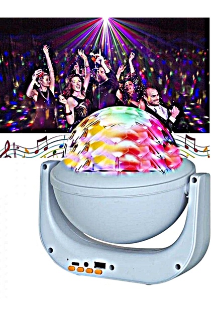 Sihirli Disko Topu RGB Sese Duyarlı Müzik Çalar Karaoke Mikrofonlu Kumandalı 2024 Eğlence Topu