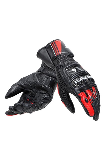 Dainese ELD/DRUID 4 LTHR Uyumlu GLOVES BLACK/LAVA-RED/WHITE