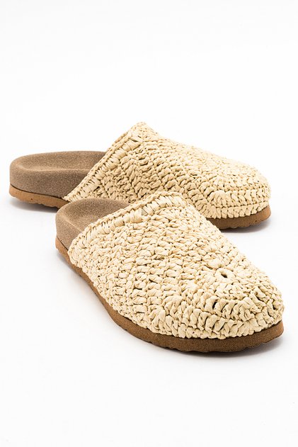 LOOP Beige Knitted Women's Slippers