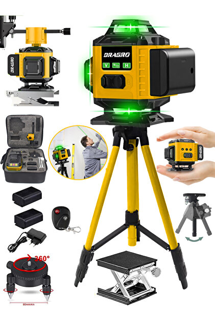 Dragro 128 Vf Tripodlu 12 Köşe Otomatik Hizalama Lazer Metre 360